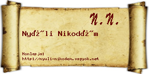 Nyúli Nikodém névjegykártya